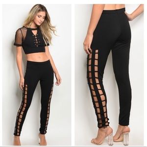 Ladder Cut Thick Leggings